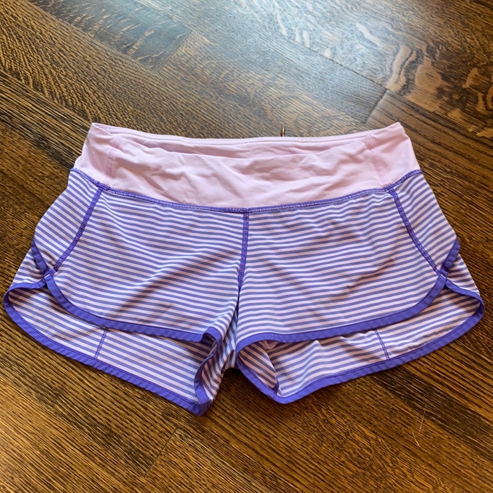 Lululemon athletic shorts purple with stripes